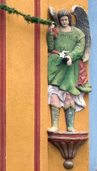 Façade portal, St. Gabriel (right) - Santa Ana, façade, atrial wall & posa chapel