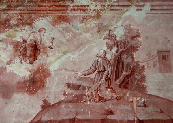 La Soledad, side chapel mural, Agony in the Garden - Cadereyta, Querétaro