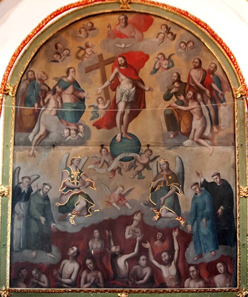 San Cristóbal, nave painting, Animas - Coyotepec, México