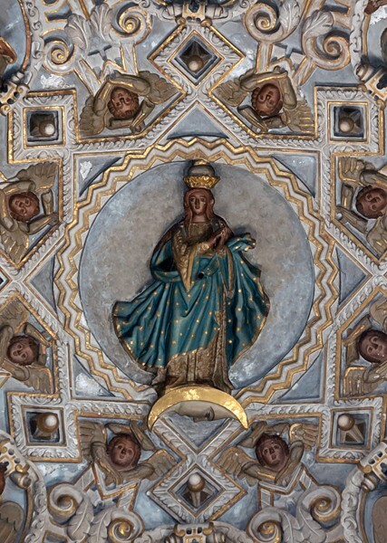 Cupola, central relief, Virgin Immaculate - Cupola, sanctuary, transepts & sotocoro