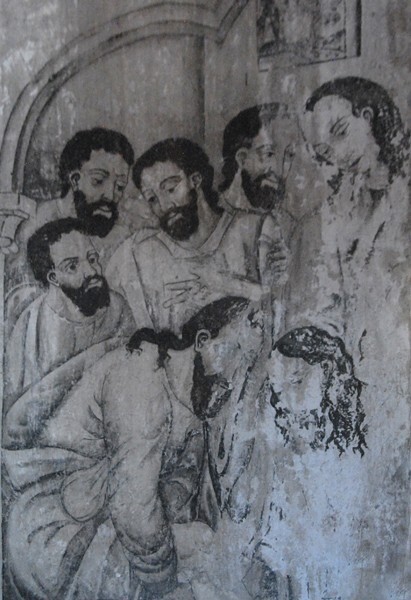 Christ washing the feet of The Apostles - San Miguel Arcángel, sacristy murals
