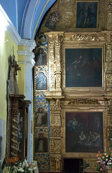 Santo Domingo, high altar, left panels - Tepapayeca, Puebla