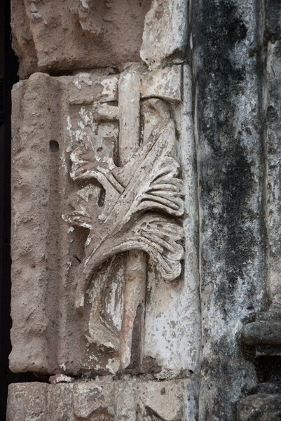 San Francisco, façade portal, right pilaster relief - Jalalcingo, Veracruz