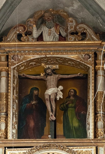 High altar, top tier painting & attic - San Martín, nave, cloister & convento