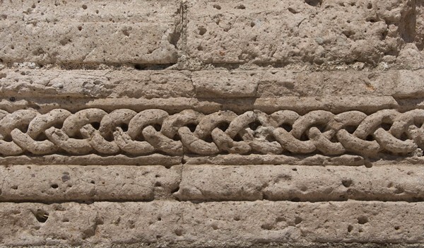 Façade portal detail - San Francisco, façade, roof cross, cloister