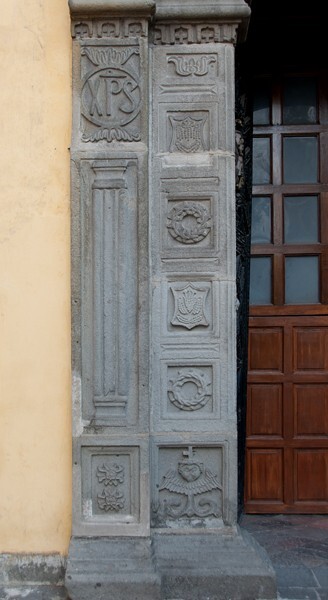 Porciúncula portal, left pilaster - San Francisco