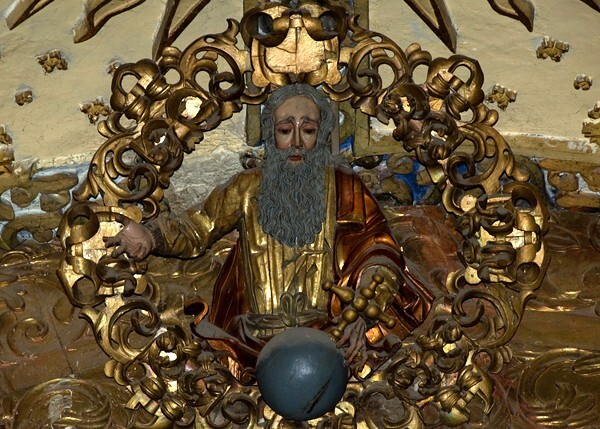 Santa Inés, high altar attic, God the Fatherther - Santa Inés, Tlaxcala