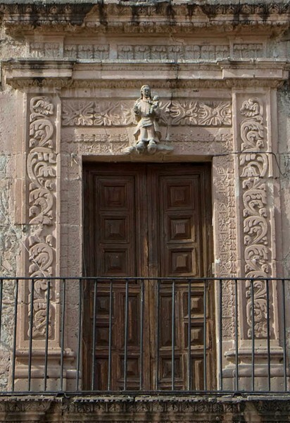 San Juan de los Lagos, Jalisco, Casa de Cultura, balcony portal relief - Jalisco