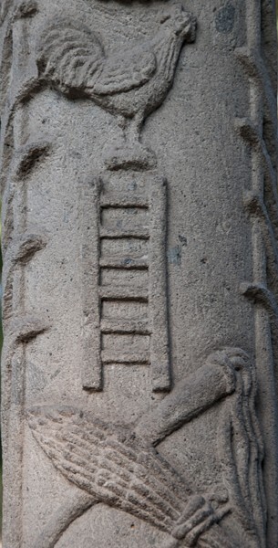 Atrial cross, shaft details, Arma Christi - San Jacinto de San Angel