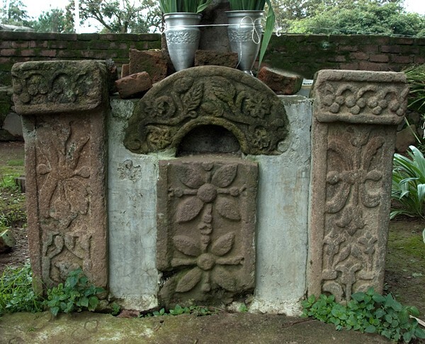 Hospital Chapel, cross base relief - Ocumicho, Michoacán