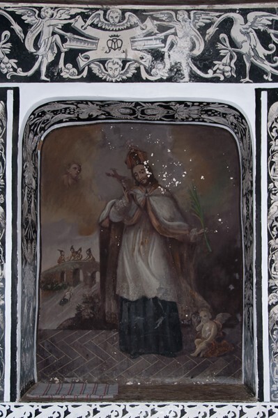 San Simón y San Judas, patio corner mural, St. John Nepomucene - Calpulalpan, Tlaxcala