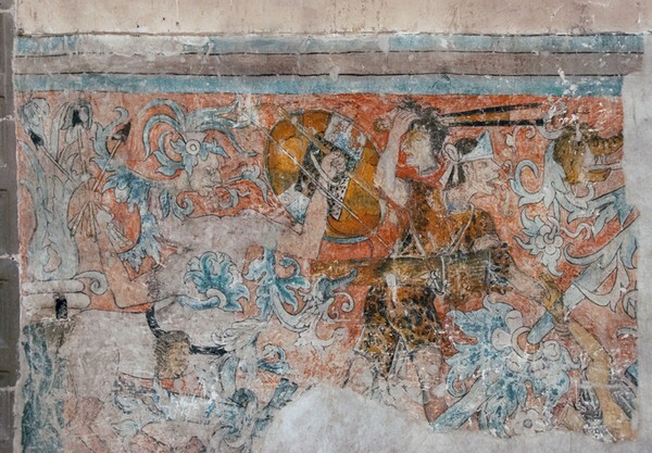 South wall mural mural, overall - Battle scene