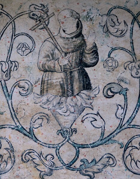 Cloister mural, Martín de Valencia - San Luis Obispo, façade, portería, cloister, porciúncula door