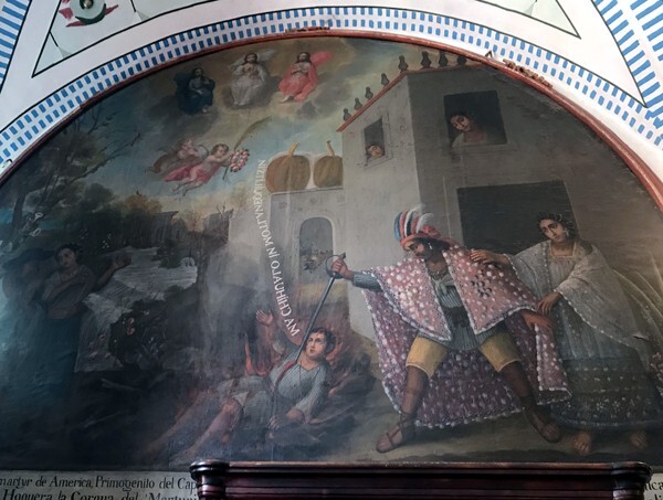 Santa María, sotocoro painting, 'Los Niños Mártires' - Santa María Atlihuetzía, Tlaxcala
