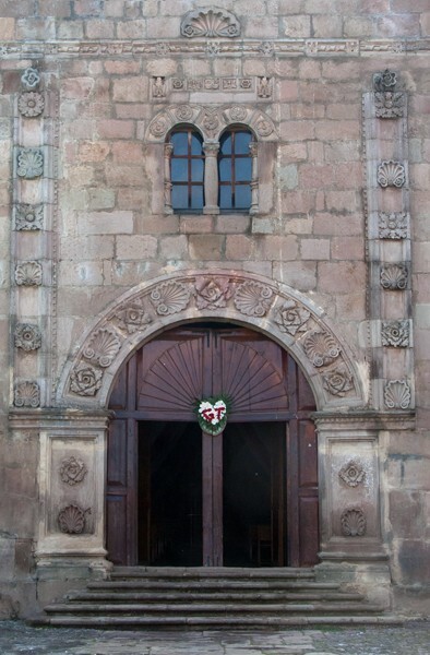 San Juan Bautista, façade portal alfiz - Cuanajo, Michoacán