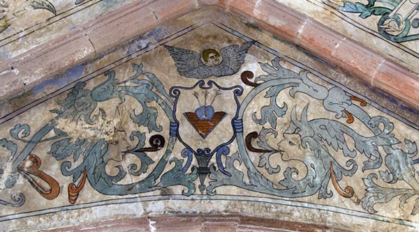 Sotocoro, ribbed vault, webbing mural - San Miguel Arcángel, nave, apse, & sotocoro murals