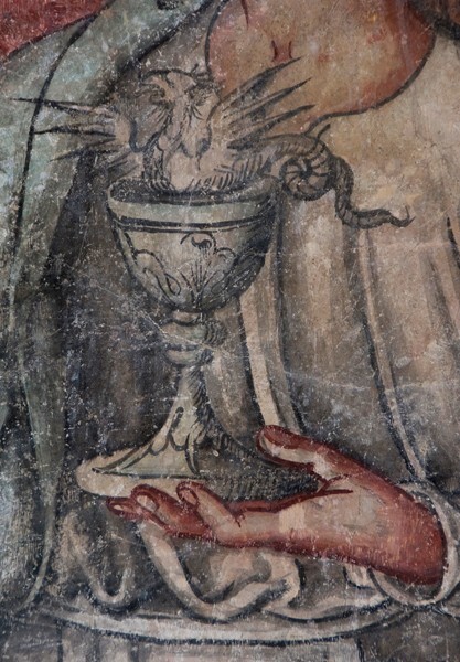 W arcade pier mural, detail - San Juan Bautista, lower cloister walk, S & W arcades, pier murals