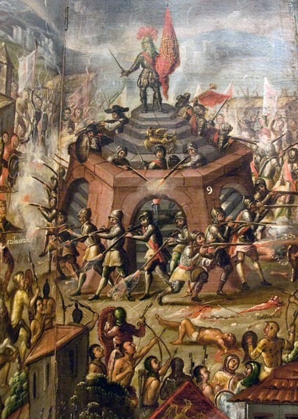 Spaniards at Santiago Tlatelolco - La Conquista de México