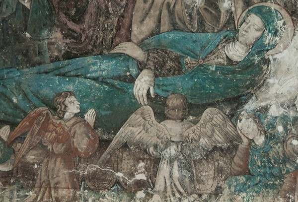 Our Lady (The Virgin Mary) deceased - Cloister Stairwell Mural, Death of The Virgin