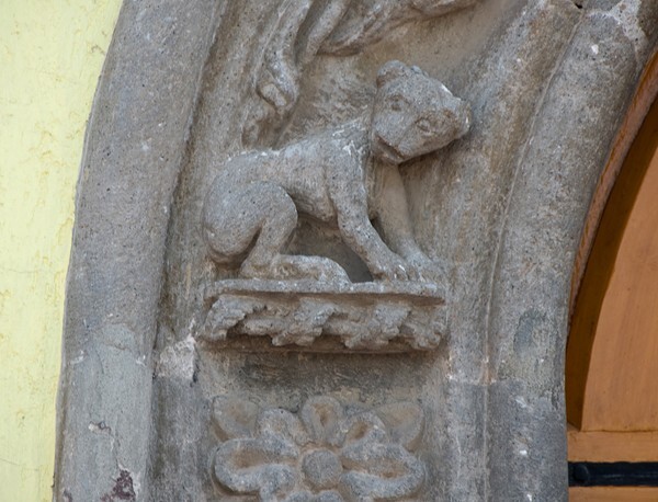 Nexquipayac, México, San Cristóbal, façade portal archivolt relief - Nexquipayac, México