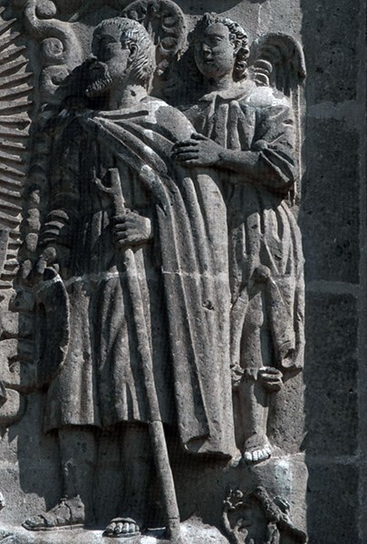 W portal, Second Visitation of La Guadalupe to Juan Diego, detail - Nuestra Señora de Guadalupe