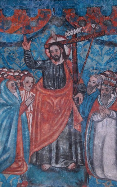 San Bernardino de Sena, sanctuary niche, Christ w/ regulars & seculars - Valladolid (Sisal), Yucatán