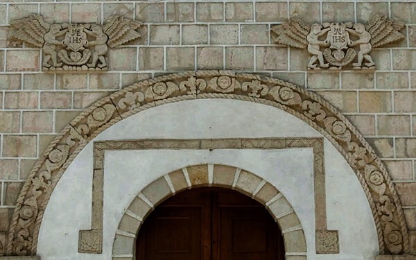 San Nicolás Atecoxco, Hidalgo, San Nicolás, façade alfiz & main por - San Nicolás Atecoxco, Hidalgo