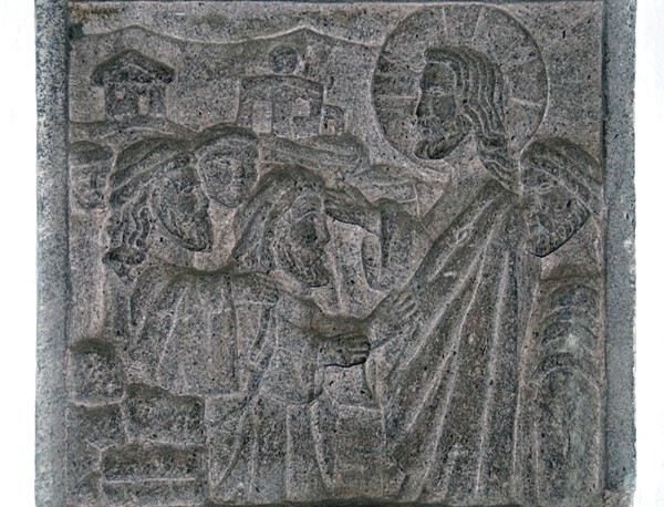 Santo Tomás, nave relief, Christ & disciples - Santo Tomás Ajusco, México