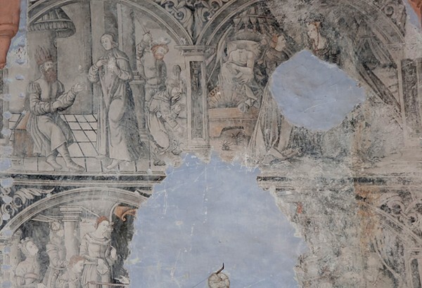 Sanctuary, N wall murals - Nave, sanctuary murals & cloister