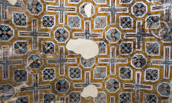 Capilla abierta, barrel vault, painted coffering - San Nicolás de Tolentino, capilla abierta & murals