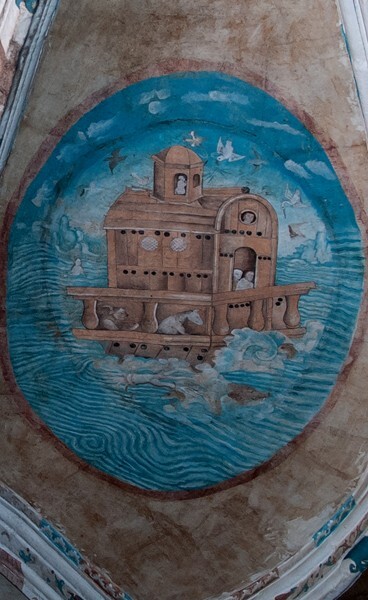 Webbing painting: Noah's Ark (R) - Tecamachalco, Puebla, La Asunción de Nuestra Señora, sotocoro