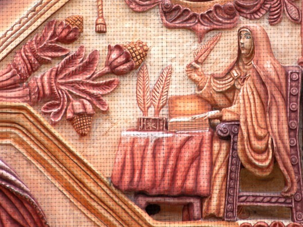 Landa de Matamoros, Querétaro, façade detail - María de Ágreda (Mary of Jesus of Ágreda)