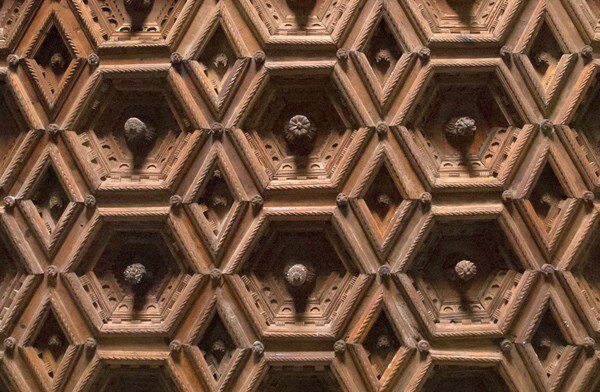 Sotocoro, artesonado ceiling - Sotocoro, nave & sanctuary vaulting