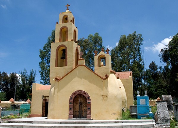 Santa Cruz, façade & bell-tower - Zocea, Hidalgo