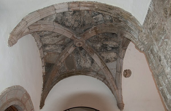 El Señor del Perdón, cloister walk, testera groin vault - Villa Morelos (formerly Huango), Michoacán