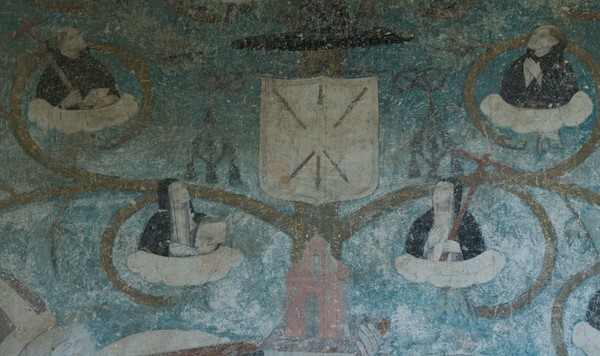 Portería mural detail, Augustinian lineage - San Mateo