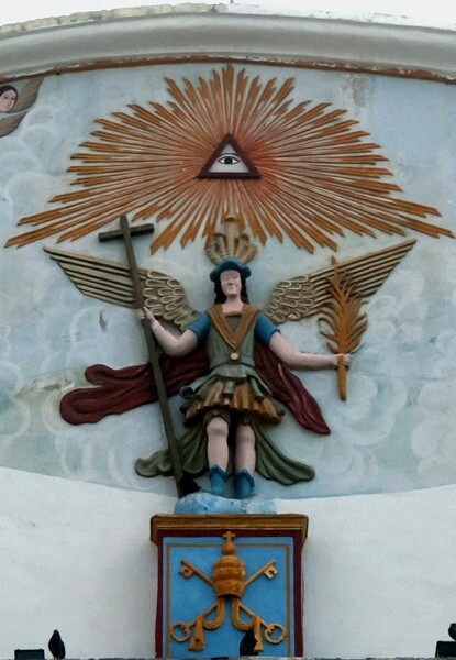 San Andrés, façade gable relief, St. Michael - Ciudad Serdán, Puebla