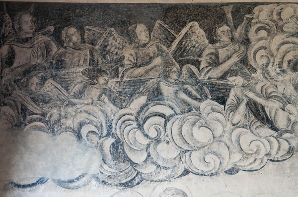 Portería, N wall mural, Last Judgement, detail - Santa María Magdalena, church & portería