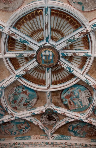 Rib vault & boss - Tecamachalco, Puebla, La Asunción de Nuestra Señora, sotocoro