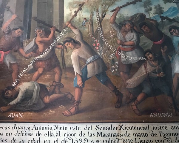 Santa María, sotocoro painting, 'Los Niños Mártires' - Santa María Atlihuetzía, Tlaxcala