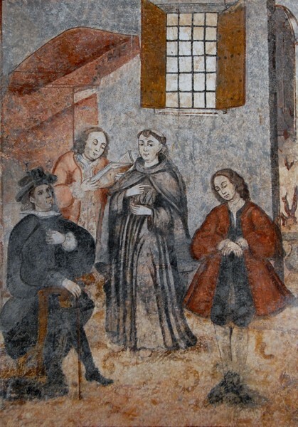 Ezzelino da Romano miracle, detail - Upper cloister walk murals