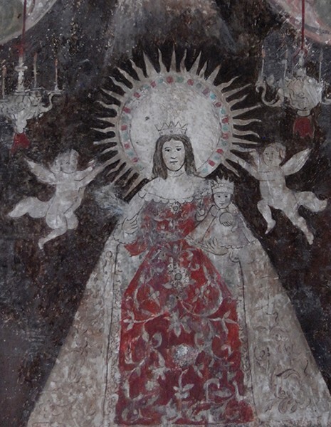 Virgin Immaculate, detail - Upper cloister walk murals