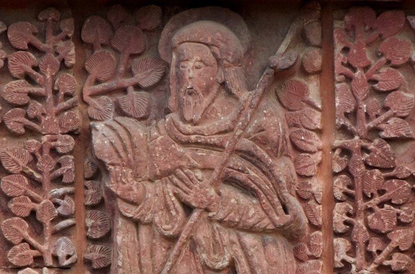 Façade entablature, St. James, detail - Santiago Apóstol