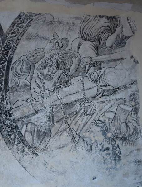 Nailing of Christ to the Cross - Cloister grisaille murals