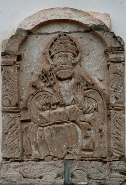 San Miguel, façade alfiz central relief, God the Father - San Miguel Huautla, Oaxaca