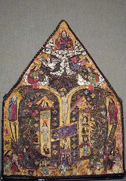 New York City, Hispanic Society, Bishop's Feather Work Miter - New York, New York, Hispanic Society, Bishop's Feather-work miter