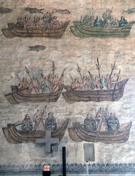 N wall mural, details - Nuestra Señora de La Asunción (Catedral), nave & murals