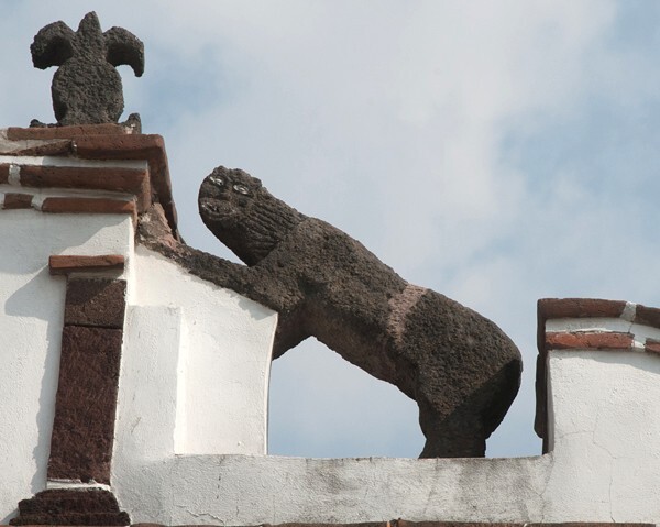 San Jerónimo, atrial gate, lion - Xonacahuacan, México