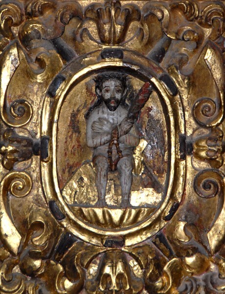 Predella: Ecce Homo - San Miguel Arcángel, nave Nuestra Señora de la Soledad retablo