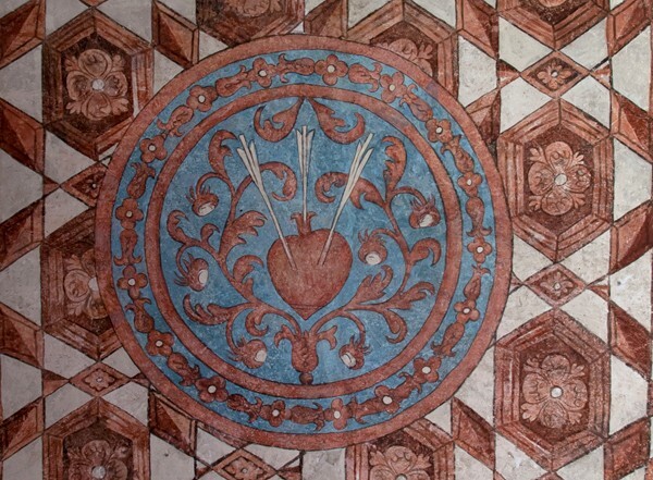 Malinalco, México, El Divino Señor, portería vault mural, Augustini - El Divino Señor, façade, portería, N door, nave & atrial wall cross